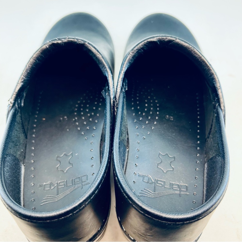 Dansko Black Oiled Professional Stapled Clogs EU 39 US 8.5 9 - Picture 6 of 11